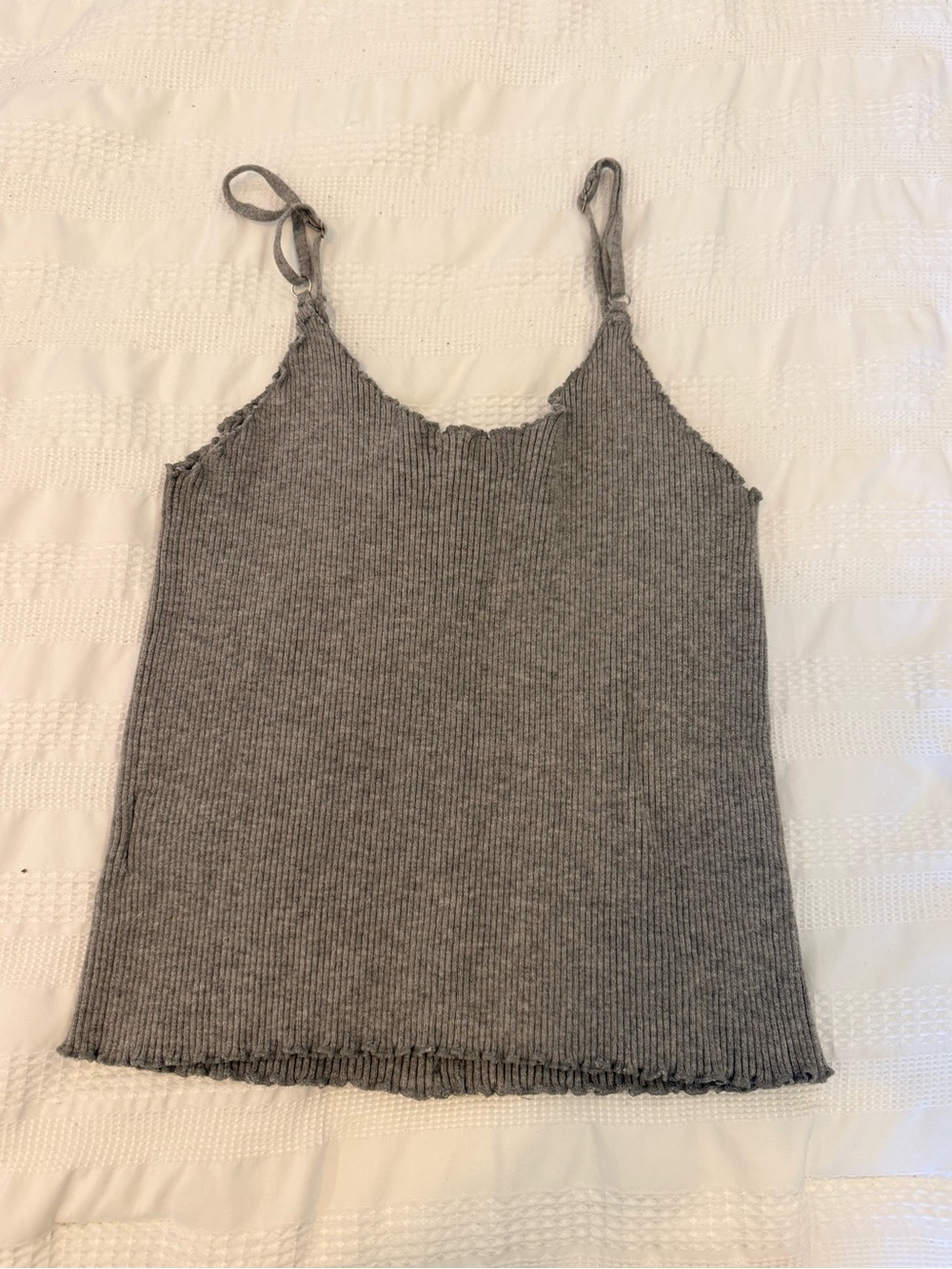 Gray Ribbed Button-Down Cami Tank - Picture 3 of 3